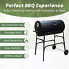 Large Oil Drum Charcoal BBQ Grill Barbecue Smoker Rack Portable Wheels Stand
