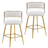 Set of 2 Breakfast Bar Stools Fabric Padded Bar Chairs Seat Kitchen Pub Stool