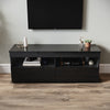 High Gloss Black TV Stand Cabinet Unit 2 Door Sideboard with LED Lights 120cm