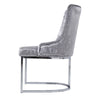 1/2PCS Velvet Dining Chairs Luxury Padded Dining Room Chairs Armless Silver Legs
