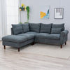 L-Shaped Corner Sofa, Sectional Couch with Built-in USB Port Chaise