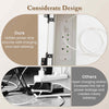 Bedroom Side Table Storage Cabinet Nightstand w/USB Ports & Outlets-White