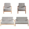 Sofa Couch Solid Wood Chair Soft Flannel Upholstered Seat Living Room Furniture