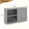 GYMAX Freestanding Kitchen Storage Cabinet Floor Storage Cabinet Sliding Door