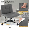 Armless Swivel Task Chair Vanity Chair Cross Legged Office Chair-Grey