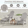Folding Adirondack Chair Fire Pit Chair with Adjustable Backrest Grey