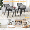 3 Pcs Metal Chair Set Indoor Outdoor Metal Furniture Set Bistro Set