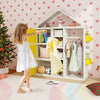 Kids Dress Up Rack Clothing Wardrobe Costume Storage Closet-Yellow