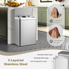 53L Automatic Trash Can Motion Sensor Garbage Can Stainless Steel Sliver