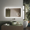 Large LED Bathroom Mirror with Shaver Socket Demister Magnifying Clock 1000x600