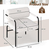 Comfy Side Armchair Modern Leisure Chair with Metal Armrests-White