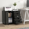 5-Drawer Dresser Chest Rolling Mobile Filing Cabinet Printer Stand-Black