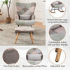 Rocking Chair with Footstool Fabric Velvet Relax Chair Lounge Recliner Armchair