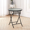 Glass Patio Coffee Dining Table Square/Round Stand Outdoor Garden Dinner Bistro