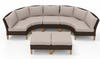 7 Piece Outdoor Rattan Sectional Sofa Set with Cushion Patio Furniture Set Beige