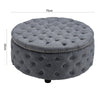 Large Round Coffee Table Chesterfield Footstool Linen Ottoman Pouffe Deep Button