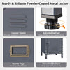COSTWAY Metal Storage Locker 100cm Industrial Cabinet w/ 3 Lockable Doors,