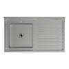 Single Bowl Commercial Kitchen Cabinet Stainless Steel Cupboard w/Sliding Door