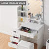 Dressing Table with LED Lights Vanity Makeup Table with 4 Storage Drawer Stool
