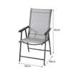 Garden Glass Table and 6 Foldable Chairs 150cm Rectangle Table Set Outdoor Black