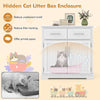 Modern Indoor Cat Furniture Cat Litter Box Enclosure w/ Storage-White