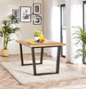 Cotswold Oak and Black Solid Wood Dining Table