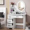 White Dressing Table With Led Lights Drawers Mirror Vanity Cabinet Make Up Desk