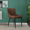 Pair of Luxury Dining Chairs Metal Legs Restaurant Chair PU Faux Leather Padded