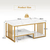 Rectangular 2-Tier Center Table with Open Storage Shelf-White