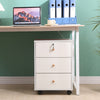 White Mobile 3 Drawers Filing Pedestal Cabinets File Chest Storage Wooden Office