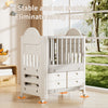 Premium Baby Toddler Cot Bed with Wheels & 4 Drawers Eco-friendly 85x62x108cm UK