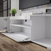 200cm High Gloss TV Stand White Cabinet Unit Doors Storage with RGB LED Cupboard