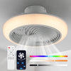 LED RGB Ceiling Fan Light Adjustable Wind Speed Remote Control W/ Music Speaker