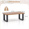 Coffee Table Farmhouse 120cm Rectangle Wooden Oak Black Living Room Center Unit