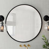 Bathroom Industrial Mirror Black Frame Wall Mount Glass Vanity Make Up Mirror