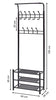 Industrial Coat Rack Vintage Shoe Stand Hallway Storage Bench Rustic Shelf Hooks