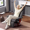 Swivel Recliner Chair with Footrest Wooden Base for Living Room Bedroom, Grey