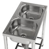 Stainless Steel Sink Commercial Catering Kitchen Sinks Double Bowl With Tap Hole