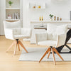 1PC 360° Swivel Velvet Fabric Dining Chair Rotatable Wooden Legs Kitchen Chair