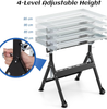 Folding Welding Table Adjustable Height Tilt Slots Shelves Steel Workbench
