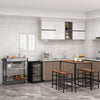 Industrial Rectangular Dining Table Set with 4 Stools for Dining Room, Kitchen,