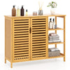 Freestanding Storage Unit 2-Door Storage Organizer with Shelves-Natural