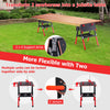 2-in-1 Folding Work Table & Sawhorse w/ Extra Tool Shelf Red