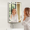 Smilesun Wall-Mounted Corner LED Bathroom Cabinet w/Mirror Door&Shelve 29*40*60