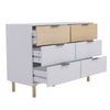 Wooden Dresser Chest of 6 Drawers Bedroom Living Room Hallway Storage Cabinet