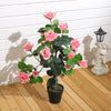 Large Artificial Pink Rose Flower Tree Realistic Fake Plant In/Outdoor Home Deco