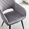 Set of 2 Armchairs Dining Chairs with Arms Velvet PU Faux Leather Chairs Kitchen