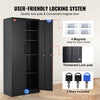 VEVOR Metal Storage Cabinet w/ 3 Keys Adjustable Shelves & Magnetic Door Black