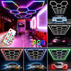 14 Hexagon Hex LED Lighting Car Detail Home Garage Workshop Custom With BORDER