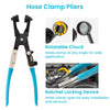 9-Piece Hose Clamp Pliers Set Flexible Spring-Loaded Long Nose Pliers in Carbon